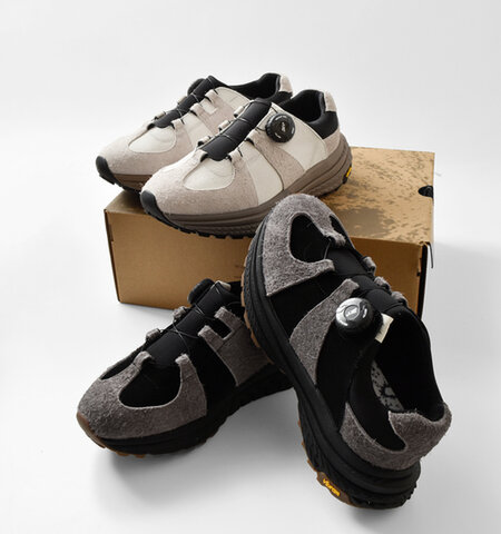 yuers|カウレザー フリーロック ビブラムソール モックシューズ “LOOMER” yu25c006