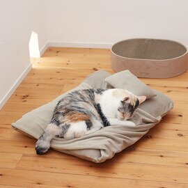 bon moment cat| うっとりなめらかパフ カバーもマットも洗える 潜れる ペットベッド 55×55cm