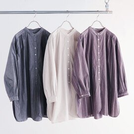 ORCHID|オーガニックコットン マグワッシャー バンドカラーロングシャツ