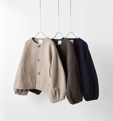 ORCIVAL|ブリティッシュツイード メルトン ノーカラー ジャケット or-a0743bbt-nk