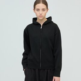 mizuiro ind|ジップフードニットプルオーバー