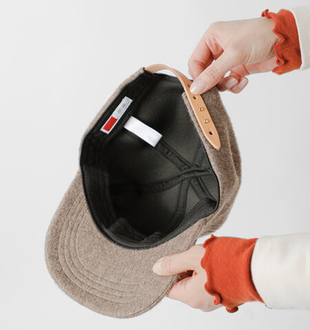 Nine Tailor｜ウール シャギー レザーベルト パネルキャップ “Shaggy Solid Cap” n-812-rf ナインテイラー 帽子