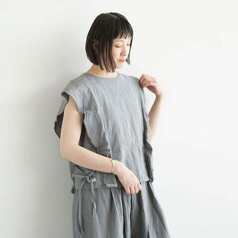 ROBE de PEAU|【40%OFF】FRILL SLEEVELESS BLOUSE フリルスリーブレスブラウス ノースリーブ トップス r171