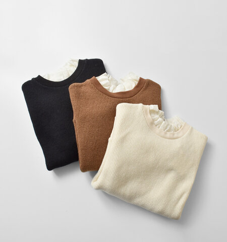 MAGALI|クォーター ニットセーター フリル プルオーバー tp15