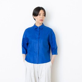 STAMP AND DIARY｜光沢リネン レギュラーカラーシャツ