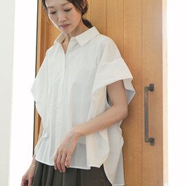 MidiUmi|【SALE 20%OFF】フレンチスリーブワイドシャツ トップス ブラウス 半袖シャツ 2-730060