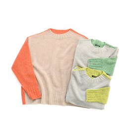 maillot|Wool Bicolor Crew Wide Sweater (ウールバイカラークルーワイドセーター) MAK-24281