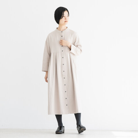 TUTIE.|コットンウールリネンへリンボン切替タックワンピース