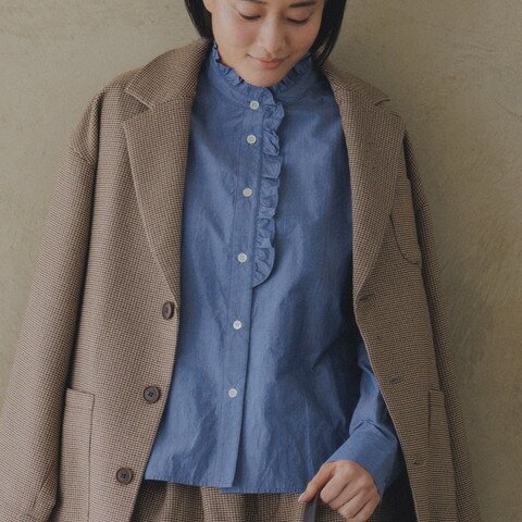MidiUmi|【キナリノ掲載】front half frill shirt