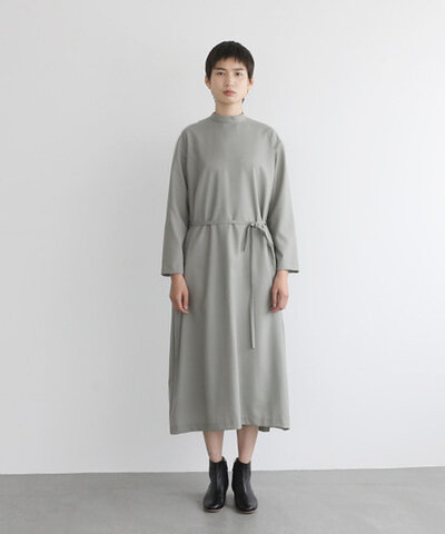 Mochi｜high neck dress [mo-op-01/green grey]