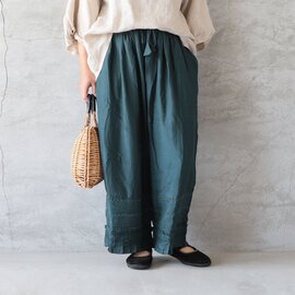 tumugu|リネンビスコースパンツ DARKGREEN