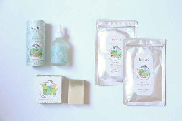kiu 祈雨|禊セット【期間限定5%オフ+送料無料】石鹸・オイル化粧水・マスク2枚