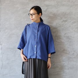 sloe|Wガーゼチムニーカラーモモンガシャツ