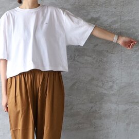 note & moderate merchandise ｜H/Sフレンチグリーティング ワイドTシャツ "bonjour"