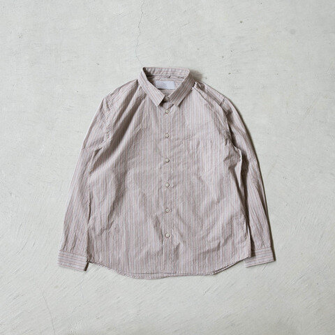 MUYA｜アトリエリラックスシャツ レギュラーカラー/Brown stripe/No.2469