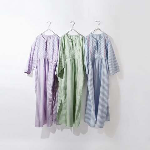 Le Melange|コットン マルチストライプ ワンピース 8523601-ms