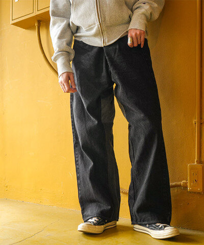 Sunny Side Up|【WOODY HOUSE別注】REMAKE WRAP DENIM PT リメイクラップデニムパンツ ボトムス ジーンズ ブラックデニム sr-209-008-bk