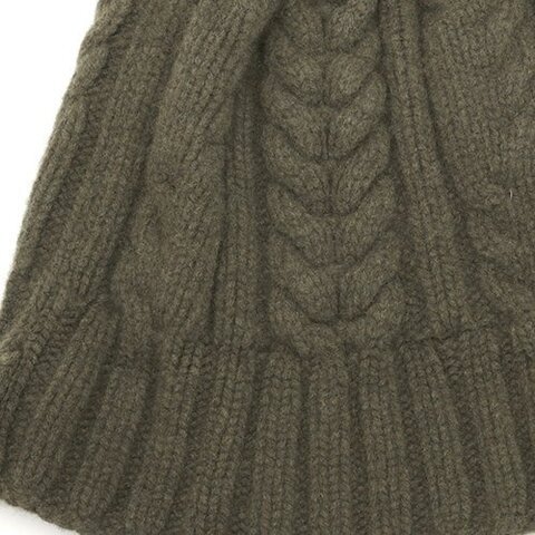 AND WOOL｜手編み機で編んだ メリノウール・ケーブル編みニット帽 【ギフト】