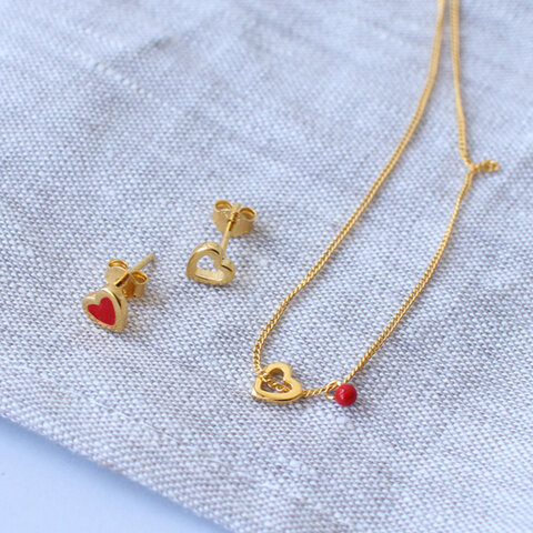 ENAMEL|Heart Pierce & Neckalce (ハート ピアス&ネックレス)