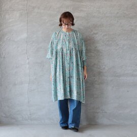 LILOU+LILY|80s VOILE HAND PRINTING SMOCKING TUNIC ハンドプリントスモッキングチュニック