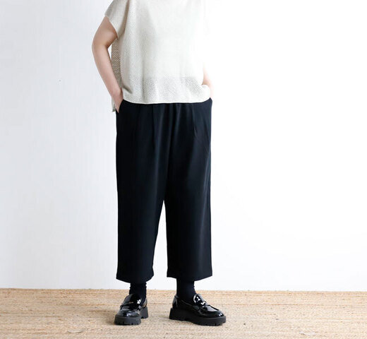 evam eva エヴァムエヴァ E261T179 コットンボイルタックパンツ cotton voile tuck pants