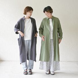 sisam|WGガーデナーシャツワンピース【ダブルガーゼ】