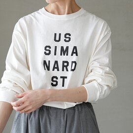 SOLAMONAT|ハロ加工プリントロングTシャツ 【US SIMA】 カットソー ロンT カレッジT 長袖 sma-lk-lghlsm