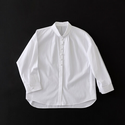 STAMP AND DIARY|プレミアムクロスギザ スモールカラーギャザーブラウス