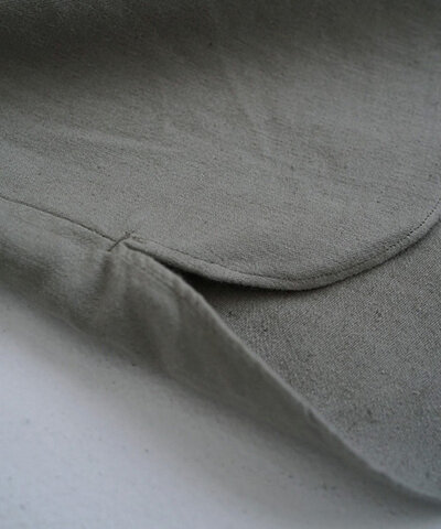 Mochi｜organic cotton ＆ linen layered one piece [mud grey]