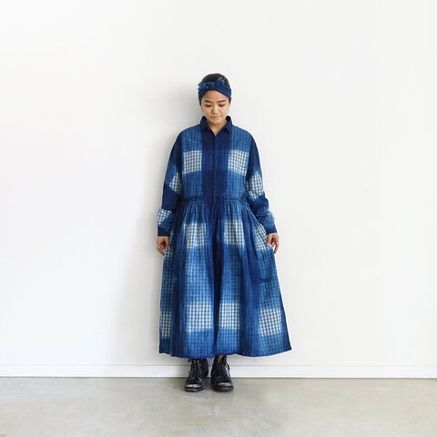 ichi Antiquités|Handdye INDIGO ITAJIME Dress