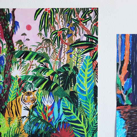 nunocoto｜ファブリックポスター：トラのいるジャングル（タムロアヤノ）