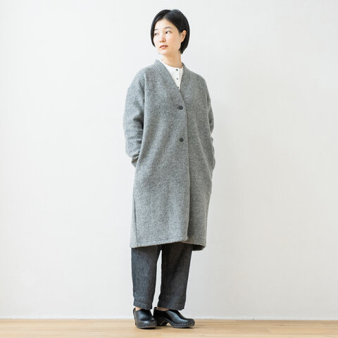 TUTIE.|ユーロプレミアムスライバージャージノーカラーダーツコート