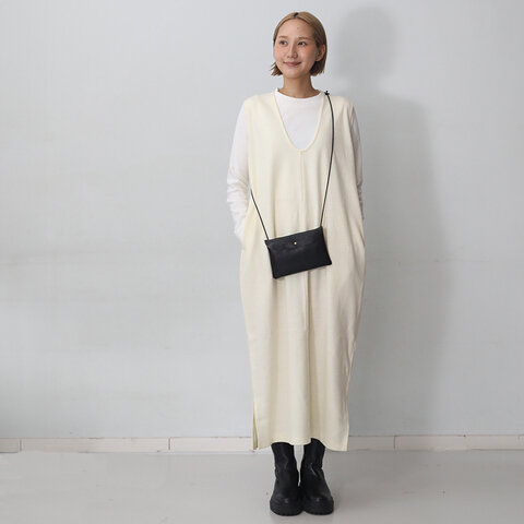 UNIVERSAL TISSU|ウール100%で暖かい ウール圧縮 ジャンパードレス kurashisha