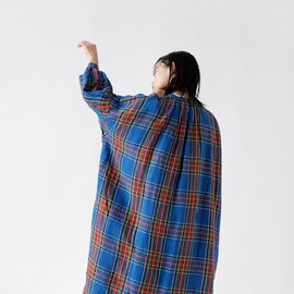 UNIVERSAL TISSU｜東炊き リネン チェック シャツ ドレス ut240op024-mn