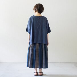 sisam｜手織藍染ピンタックスカート
