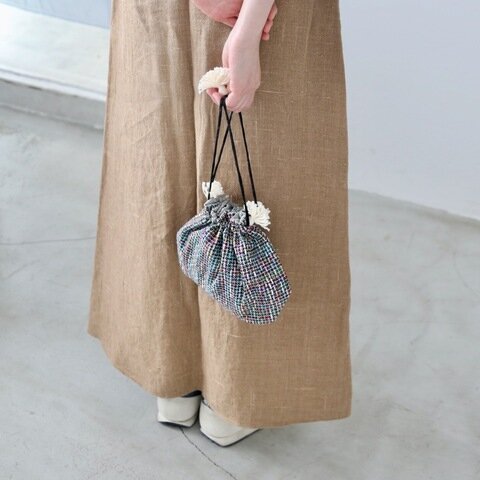 Suno&Morrison｜Silk Cotton Tweed Drawstring Bag  [ バッグ・ポーチ ]