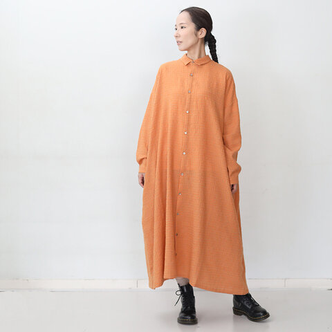 ichi Antiquités|ヴィンテージ感ある風合いのシャツワンピ!ICHI Antiquite's ウールガーゼギンガムチェックドレス kurashisha