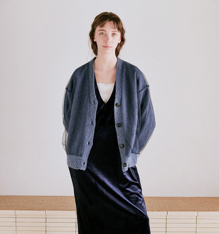 WHYTO.|Vネック スリット ベロア ドレス ワンピース “v slit velour dress” wht25fop4072-fn