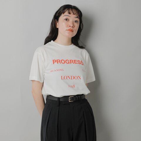 PROGRESS RUNNING CLUB|コットン ロゴ プリント 半袖 Tシャツ “LONDON S/SLV TEE” prc-25ss-03c-tr
