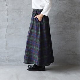 nachukara｜コットンツイード　フレアギャザースカート