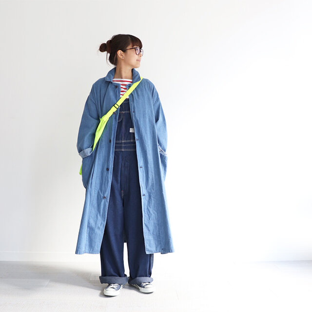 インディゴ(ライトブルー系) 着用、モデル身長:162cm
