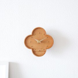 YARN｜四つ葉の小さな壁掛け時計（さくら） ウォールクロック　
