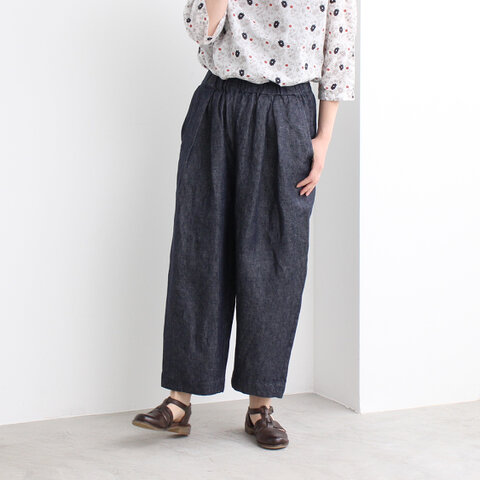 yuni|リネンdenim ゴムタックパンツ 1701PT010191