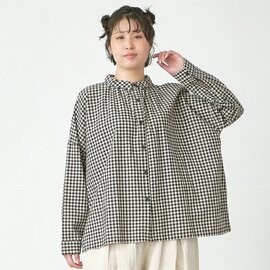 D*g*y|綿オックスチェックギャザーブラウス D8880