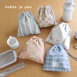 kukka ja puu|【オリジナル柄】巾着袋 小 コップ入れ コップ袋 給食袋 / 入園入学