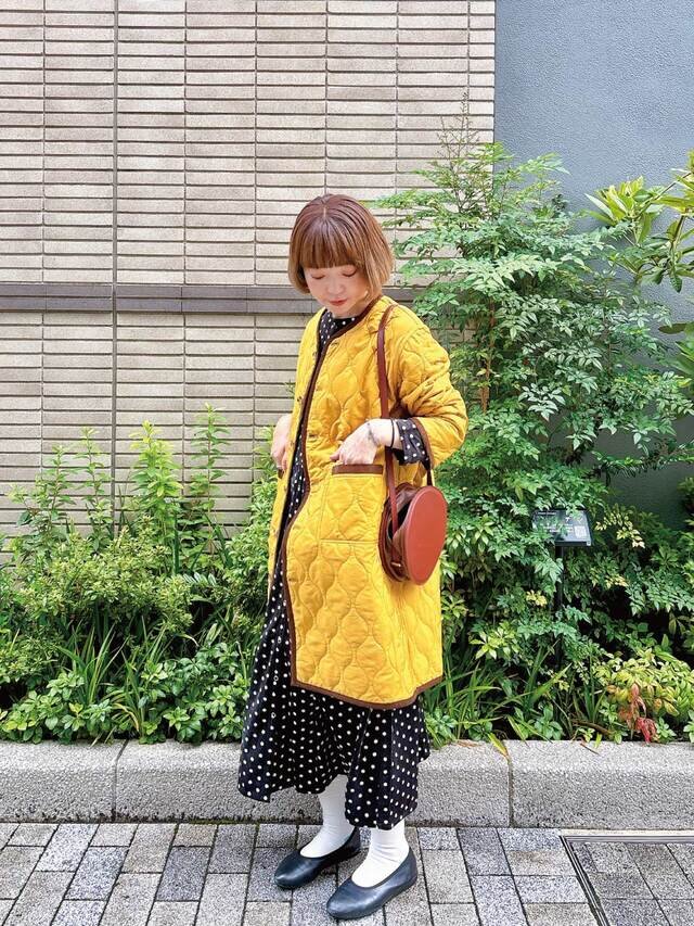 身長:158㎝ 着用カラー:ベージュxマスタード