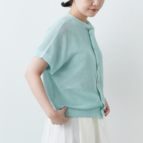 grin|シアーリネン2way半袖カーディガン | 8257K-002