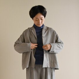 sisam|気軽に使える千鳥格子柄のジャケット【カジュアル】【羽織】【ゆったり】 / チドリテーラーカラージャケット