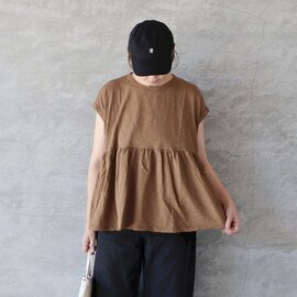 sloe|スラブ天竺ぺプラムフレンチスリーブTシャツ