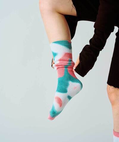 YUQRI|Crispy tie-dye(26SS) ドライタッチ 蒸れない靴下 サマーソックス リラックス 消臭効果 機能性